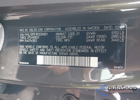 2024 Volvo Xc90 B5 Plus Bright Theme z USA, uszkodzony, nr VIN YV4L12PE1R1234921